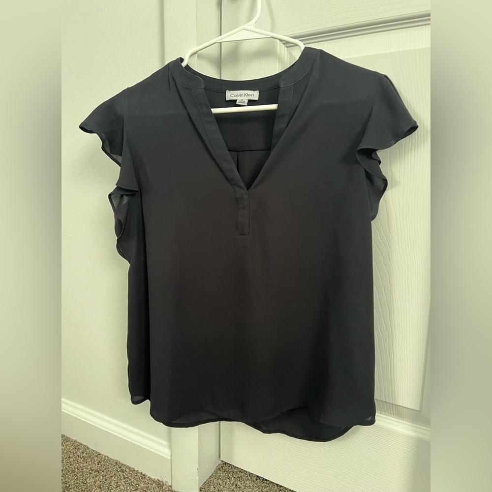 Calvin Klein Black Short Sleeve Blouse